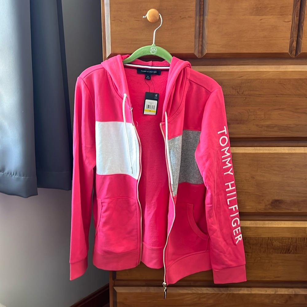 Pink Tommy Hilfiger Zip up Hoodie